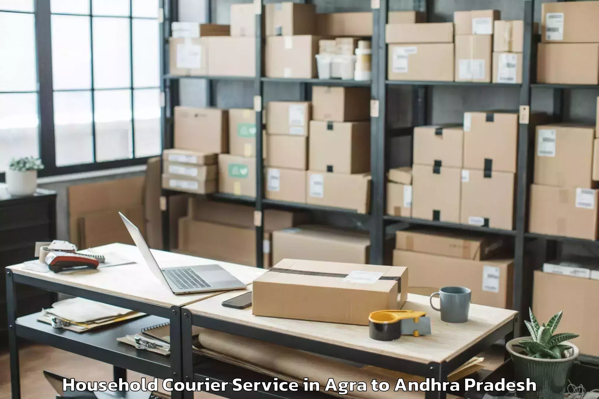 Reliable Agra to Cherukupalle Arumbaka Household Courier